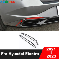 Rear Fog Light Lamp Cover Trim For Hyundai Elantra Avante 2021 2022 2023 Carbon Fiber Car Tail Foglight Bezel Trims Accessories