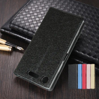 Silk Style Shine Pu Leather Case for Sony Xperia XZ2 XZ3 X Performance XZ1 X Compact XZ Premium Frosted Touch Cover Fundas Coque