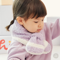 【Happy Prince】韓國製 Porin淺紫雪絨內裡嬰兒童圍巾(保暖寶寶圍脖圍兜口水巾)