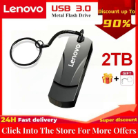 Lenovo USB Flash Drive ไดรฟ์ปากกา2TB USB 3.0การถ่ายโอนความเร็วสูงโลหะแบบพกพากันน้ำ Pendrive Cle U Disk ของขวัญธุรกิจ