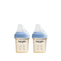 【hegen】金色奇蹟PPSU多功能方圓型寬口奶瓶 150ml - 沁藍(雙瓶組)