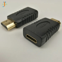 500pcs/lot Wholesale black Mini HDMI-compatible male to HDTV female Adapter for HDTV 1080p 3D TV HDTV Xbox 360