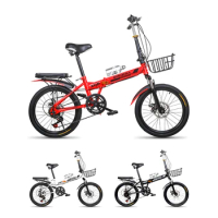 High End Folding Bike 20 inch 6 Speed Disc Brake Portable Light Cycling Adult Kids Students Road Bicycle Children's Folding Bike
