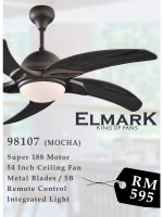 Elmark Ceiling Fan 54\ 98107 (Mocha)"