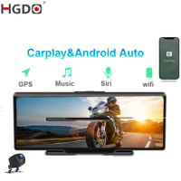 HGDO 4K Dash Cam Carplay Rearview Camera Wifi Android Auto DVR GPS Navigation Dual Len Video Recorder Dashboard 24H Monitor