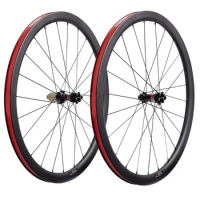 Lightweight 38*25mm Carbon Road Bike Disc Brake Wheelset Tubeless Wheels 700C