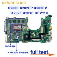For Asus S200E X202EP X202EV X202E X201E Laptop Motherboard With Intel i3 i5 I7 CPU 4GB Menory 100% Fully Tested