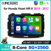 Android 13 Car Radio For Honda Vezel HR-V HRV HR V 2015 - 2017 Multimedia Player Stereo Carplay Auto Blu-ray IPS GPS No 2 Din