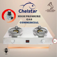 CHELSTAR Gas Cooker High Pressure Stainless Steel MS-2A Super High Fire 2 burner Gas Stove Dapur Mas
