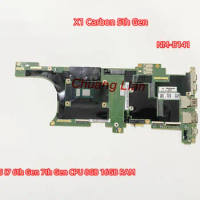 NM-B141 For Lenovo Thinkpad X1 Carbon 5th Gen laptop Mainboard I5 I7 6th Gen 7th Gen CPU 8GB 16GB RAM 100% Tested