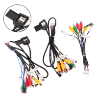 Car Stereo Radio Cable 20 Pin Plug RCA Output AUX Wire Harness Wiring Connector With Fan Header For ZHANGXUN Android Navigation