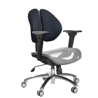 【GXG 吉加吉】短背網座 雙背椅 鋁合金腳/3D升降扶手(TW-2997 LU9)