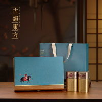 盒境雙罐裝2兩龍井綠茶毛峰鐵觀音大紅袍通版天地蓋空茶葉包裝