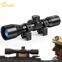 CVLIFE 4x32 Compact Rifle Scope Mil-dot Crosshair Reticle Aim Optic Sight for Carbine Shotgun Airgun 11mm/20mm Rail Hunting