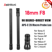 AstrHori 18mm F8 2x Macro Probe Lens 90 Degree+Direct View APS-C Specialty Lens for Fuji X/Nikon Z/Sony E/Canon RF/Panasonic L
