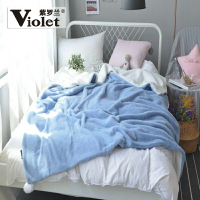 紫羅蘭兔兔絨蕾絲多功能毯子金貂絨水晶絨毛毯加厚單雙人宿舍蓋毯