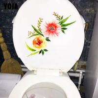 YOJA 21.4X20.2CM Watercolor Flower Plant Fashion Bedroom Wall Sticker Home Decor Toilet Decal T1-1224