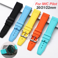 20mm 21 22mm Watch Strap for IWC Pilot Quick Release Rubber Wristband for PORTUGIESER PORTOFINO Sport Bracelet Waterproof Belt