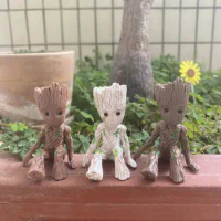 3Pcs 5-6cm Tree Man Groot Guardians of The Galaxy Marvel Avengers Toys Cute Action Figure Groot Kawaii Car Decoration Kids Gift