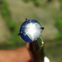 4.72ct Unheated Blue Star Sapphire Burma Mogok Myanmar spider Blue and White no heat nh ntd nte