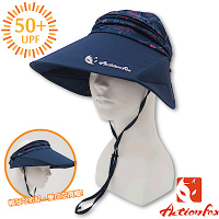 【挪威 ACTIONFOX】新款 抗UV透氣可拆式遮陽帽UPF50_藏青