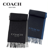 預購 COACH 純羊毛保暖雙面撞色保暖圍巾