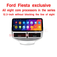 Podofo 12.3'' Android Car Radio For Ford Fiesta 2009-2014 Multimedia Player Carplay Android Auto WIFI 4G AI Voice BT Car Stereo