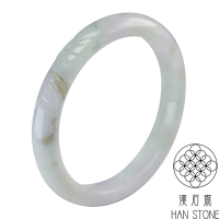 【漢石齋】天然翡翠A貨 雕花手鐲玉鐲 三彩飄花種(手圍18.1/版寬10.2mm)