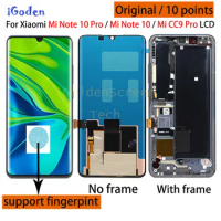 AMOLED For Xiaomi MI Note 10 note10 Pro Display With Frame Touch Panel Screen Digitizer For Xiaomi note10 cc9 pro lcd Pantalla