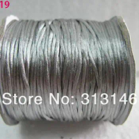 Wholesale 80M/Roll 1.5MM SILVER GRAY Braided Macrame Nylon Chinese Knot Cord Beading Satin Shamballa String Thread Rope