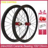 520SD11-WS SEMA 24inch 520 35mm Depth Carbon Rim Ceramic Bearing Disc Brake Wheels 100/135mm Reach Road Bicycle Moutain Bike