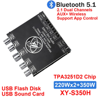 แอมพลิฟายเออร์ XY-S350H 220Wx2+350W รองรับบลูทูธ+AUX+การ์ดเสียง+USB Flash Disk TPA3251D2 โมดูลซับวูฟ