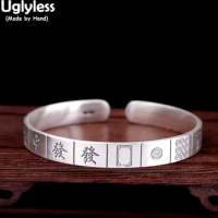 Uglyless 13 Thirteen Orphans Guangdong Mahjong Rings Bangles for Women Creative Jewelry Sets Real 999 Silver Bijoux