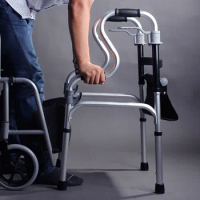 Adult rehabilitation trainer elderly walker stroke hemiplegia assisted standing walking multi sitting stool with wheel chair