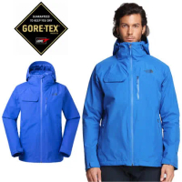 【The North Face】男新款 GORE-TEX 防風防水透氣風帽外套.輕量機能運動夾克/3KT2 土耳其藍 N