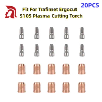 20Pcs Plasma S74 S75 C70 S105 Trafimet Ergocut Electrodes PR0117 Nozzles Tips 1.2mm 1.4mm for Plasma