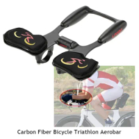 Lixada Carbon Fiber Bicycle Aerobar Bike Road Triathlon Arm Rest Handlebars Bike Racing Aero Bar