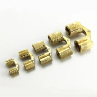 50PCS Wholesale Pure Copper Barrel Hinges Concealed Cabinet Hidden Invisible Brass Door Hinges For Furniture Hardware Gift Box