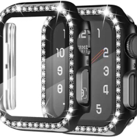 Apple Watch Case with Screen Protector for Apple Watch 38mm 40mm, Bling Crystal Diamond Rhinestone Ultra-Thin Bumper