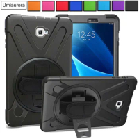 Case For Samsung Galaxy Tab A6 10.1 2016 SM-T580 SM-T585 S Pen SM-P580 Drop-Proof Kids Rotation Hand Strap Kickstand Cover Shell