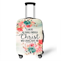 Bible Verse He Will Sustain You Print Suitcase Cover for Travel Suitcase Protector Fits 18 ~32 Inch Zipper Suitcase Cover