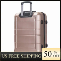 AEDILYS 20 Inch Carry On Luggage, TSA Lock, Travel Suitcase with Spinner Wheel, Gold Carry On Luggage
