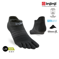 【injinji】女 Run輕量吸排五趾隱形襪NX(黑色)- WAA90 | COOLMAX 女生腳型 吸濕排汗 輕量透氣 五趾襪 隱形襪