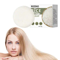 Rice Shampoo Soap Bar Dry Hair Conditioning Soap Organic Nourishing Protein Bar Hair Water Anti-loss Soap Rice Soap A5r8