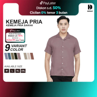 BROGUY Kemeja Sakha Lengan Pendek Pria Basic Casual Slimfit Formal