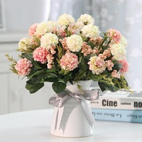 馥郁仿真花玫瑰花藝套裝花卉盆栽含花瓶假花裝飾絹花客廳餐桌擺件