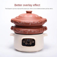 Slow Cooker for Home Use Electric Steam Cooker Purple Clay Soup Pot for Chinese Herbal Medicine Stew