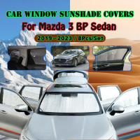 Full Covers Sunshades For Mazda 3 BP Sedan Axela 2019 2020 2021 2022 2023 Car Accessories Sun Windshields Side Window Auto Visor