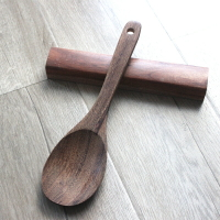 實木加厚大湯勺無漆天然雞翅木飯勺家用盛湯勺粥勺木頭勺子木餐具