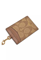 Coach COACH 掛式證件卡套 (63274) –– Khaki/Saddle 2